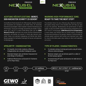 رویه راکت پینگ پنگ جوو NEXUS EL PRO 53 SUPER SELCT