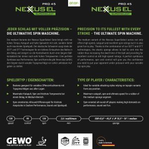 رویه راکت پینگ پنگ جوو NEXUS EL PRO 45 SUPER SELECT