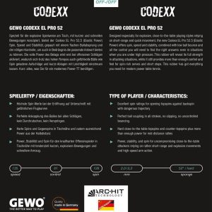 رویه راکت پینگ پنگ جوو CODEXX EL PRO 52