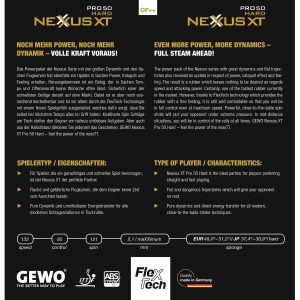 رویه راکت پینگ پنگ جوو NEXUS XT PRO50 HARD