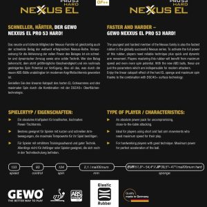 رویه راکت پینگ پنگ جوو NEXUS EL PRO53 HARD